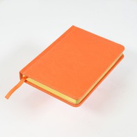 Ежедневник недатированный оранжевый JOY, А6+, белый блок, золотой обрез