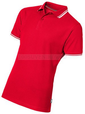 Фото Мужская рубашка поло красная DEUCE под вышивку, размер XL