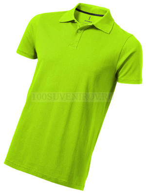 Фото Мужская рубашка поло зеленая из хлопка SELLER, размер XS