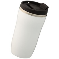 Термостакан для кофе белого цвета Underway двухслойный с герметичной крышкой, глянцевый. 
