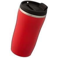Термостакан крансого цвета Underway двухслойный с герметичной крышкой, глянцевый.    и кофейная кружка