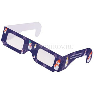 Фото Новогодние 3D очки «Снеговики», синие (со снеговиками)