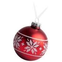Елочный шар «Скандинавский узор», 8 см, красный и новогодние игрушки