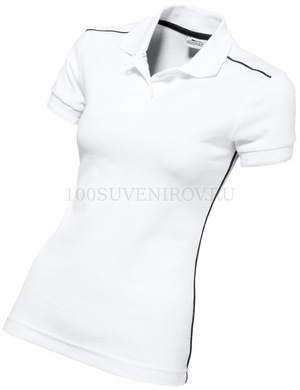 Фото Хлопковая женская рубашка поло BACKHAND , белый/темно-синий, размер S