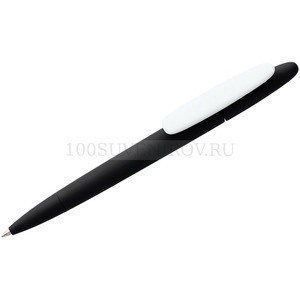 Фото Шариковая ручка черная с белым из пластика Prodir DS5 TRR-P Soft Touch