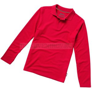 Фото Мужская рубашка поло красная POINT с длинным рукавом, размер S