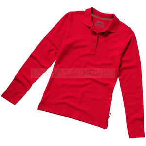 Фото Женская рубашка поло красная POINT с длинным рукавом, размер S