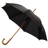 Зонт черный из дерева-трость KYLE полуавтоматический 23