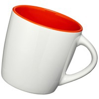Чашка керамическая крутая AZTEC, белый/оранжевый