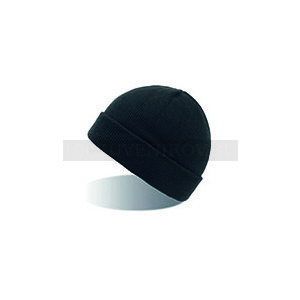 Фото Двойная шапка черная из акрила WIND, с отворотом_