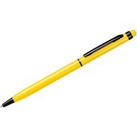 Ручка желтая из алюминия TOUCHWRITER BLACK шариковая со стилусом для сенсорных экранов, черный