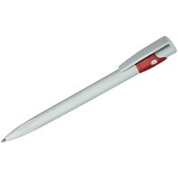 Ручка пластиковая KIKI ECOLINE шариковая, серый/красный, экопластик