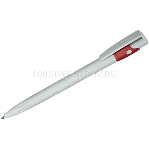 Фото Пластиковая ручка KIKI ECOLINE шариковая, серый/красный, экопластик