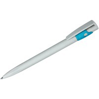 Ручка серо-голубая из пластика KIKI ECOLINE шариковая, серый/голубой, экопластик