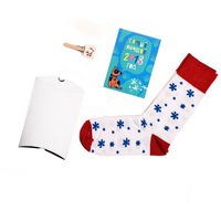 Набор белый из лайкры "ЗИМА", упаковка, прищепка с шильдом, календарь 2018, носки тематические