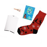 Подарочный набор Счастливый год в упаковке: прищепка с шильдом, календарь 2018, носки тематические.