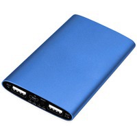 Портативное устройство зарядное синее Мун с 2-мя USB-портами, 4400 mAh