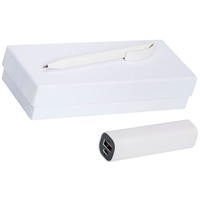 Набор белый из пластика COUPLE: аккумулятор и ручка