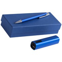 Набор синий из картона SNOOPER: аккумулятор и ручка