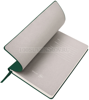 Фото Бизнес-блокнот "Gravity", B5 формат, зеленый, серый форзац, мягкая обложка, в клетку