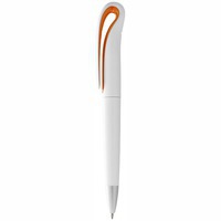 Ручка шариковая корпоративная SWANSEA, белый/оранжевый, синие чернила