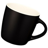 Чашка керамическая удобная RIVIERA, черный/белый