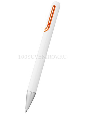 Фото Нестандартная шариковая ручка NASSAU, белый/оранжевый с тампопечатью