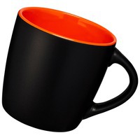 Чашка керамическая дизайнерская RIVIERA, черный/оранжевый
