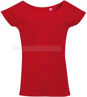 Фото Женская футболка красная MARYLIN для вышивки, размер M