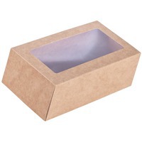 Коробка для упаковки с окном Craft, крафт, малая и коробка прочная