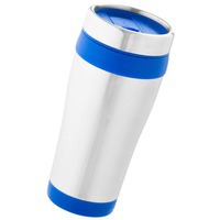 Термостакан пластиковый ELWOOD, серебристый/синий