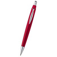 Ручка шариковая красная прозрачный из пластика ALBANY, красный, синие чернила