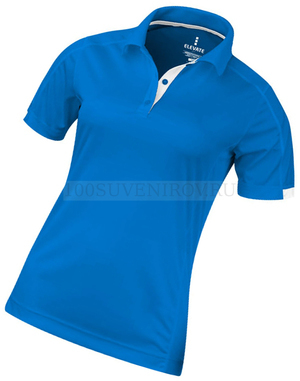 Фото Женская рубашка поло синяя KISO под вышивку, размер M