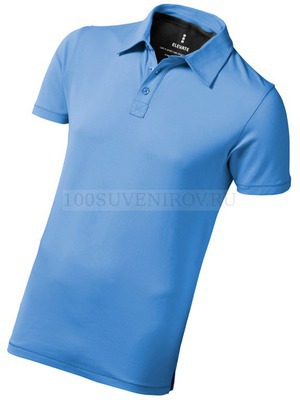 Фото Хлопковая мужская рубашка поло MARKHAM , голубой/антрацит, размер L