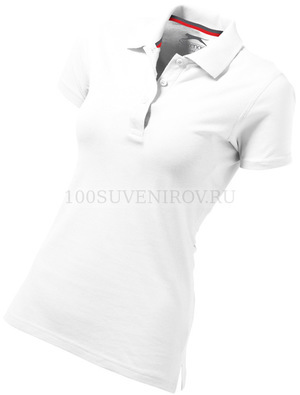 Фото Женская рубашка поло белая ADVANTAGE под вышивку, размер 2XL