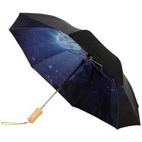 Женский зонт Clear night sky 21 двухсекционный полуавтомат, черный