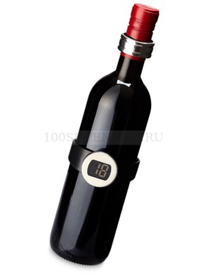 Фото Набор для вина: цифровой термометр, кольцо-антидроппер.  «Avenue» (черный, серебристый)