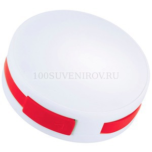 Фото USB Hub "Round", на 4 порта, белый/красный