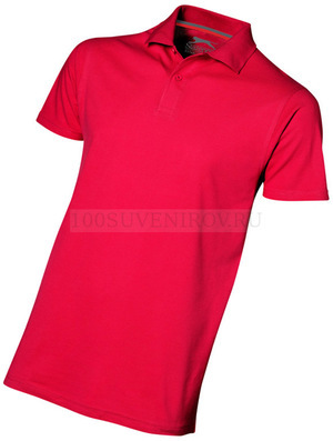 Фото Мужская рубашка поло красная ADVANTAGE под вышивку, размер S
