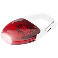 Брелок - фонарик с отражателем и карабином, красный/белый