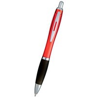 Ручка пластиковая шариковая "Nash", красный/черный/серебристый