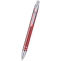 Ручка металлическая шариковая "Madrid", красный/серебристый