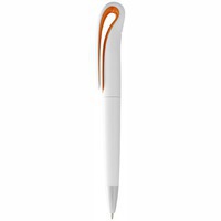Ручка пластиковая шариковая "Swansea", белый/оранжевый