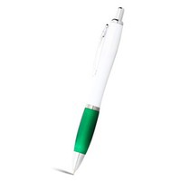 Ручка пластиковая шариковая "Nash", белый/зеленый/серебристый