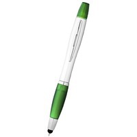 Ручка-стилус шариковая  "Nash" с маркером, зеленый/серебристый