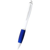 Ручка пластиковая шариковая "Nash", белый/ярко-синий/серебристый