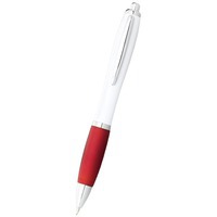 Ручка пластиковая шариковая "Nash", белый/красный/серебристый
