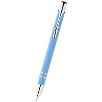 Ручка металлическая шариковая "Cork", голубой/серебристый