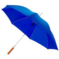 Большой зонт-трость LISA, полуавтомат, с деревянной ручкой под нанесение логотипа трафаретной печатью, d102 х 83 см, ярко-синий