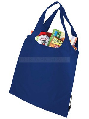 Фото Легкая складная сумка для покупок BUNGALOW, 39 х 38 см, макс.нагрузка 10 кг (ярко-синий, черный)